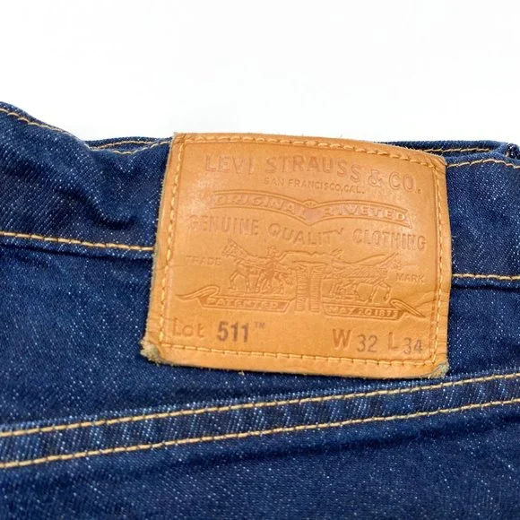 Levi's 511 BIG E 32x34 Men's Blue Jeans - Picture 2 of 8